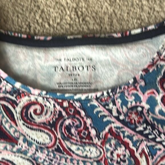 The Talbots Crewneck Tee in Scrolling Paisley - Picture 6 of 12